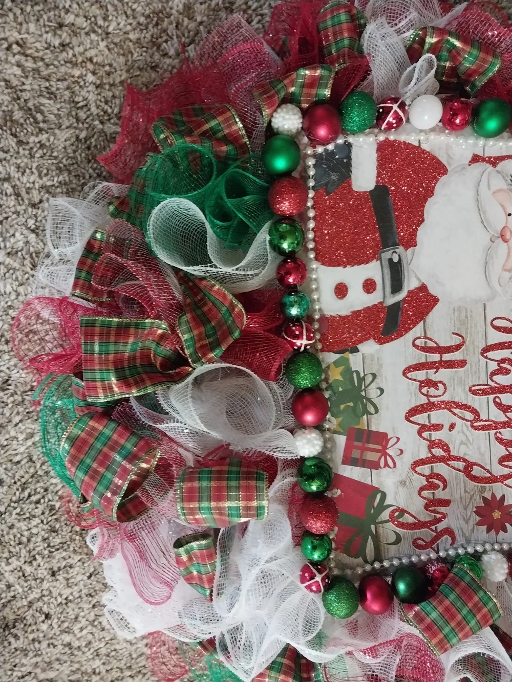 Holiday Santa Mesh and Ribbon 25